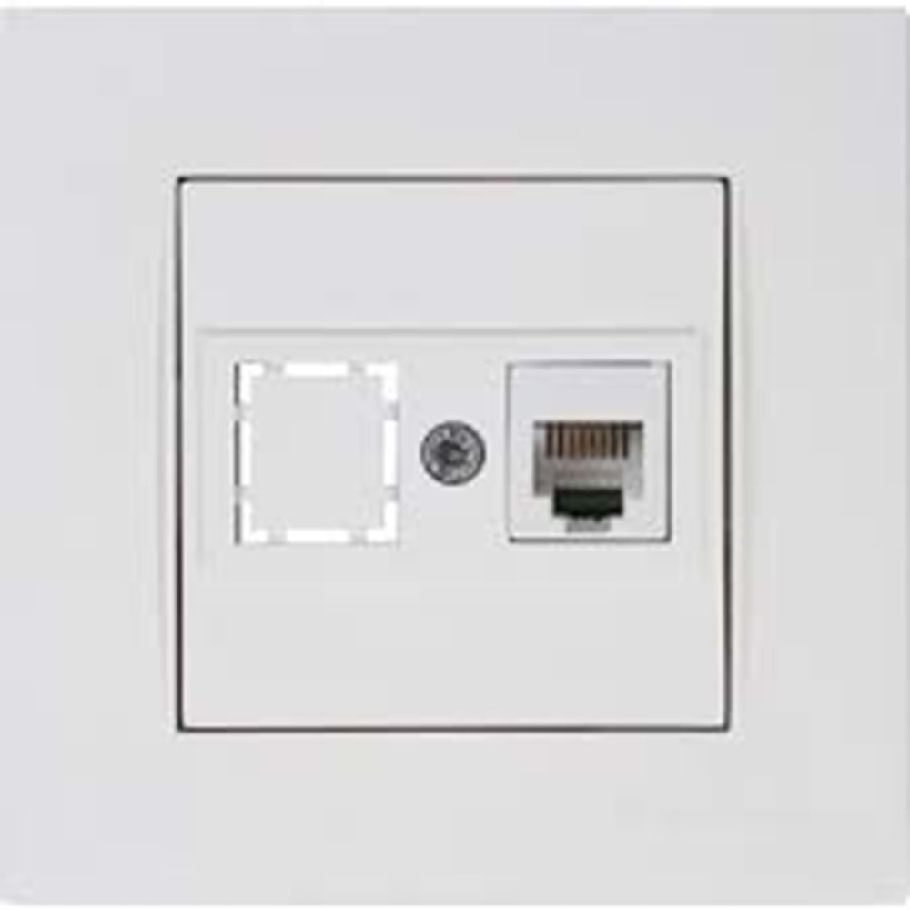 MUTLUSAN RİTA BEYAZ TELEFON PRİZİ 1XRJ12 (CAT3) 2200 125 0101 (ÇERÇEVESİZ)