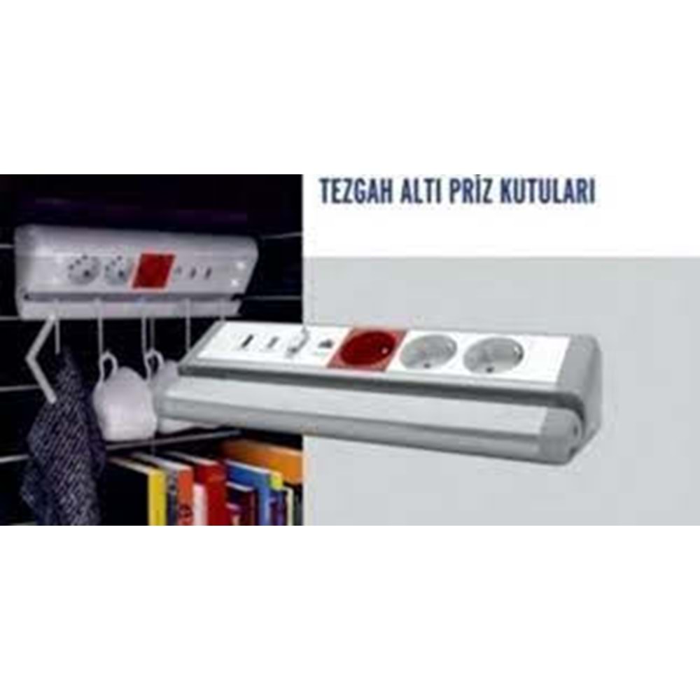 3312-XX 12 MODÜL TEZGAH ALTI PRİZ KUTUSU