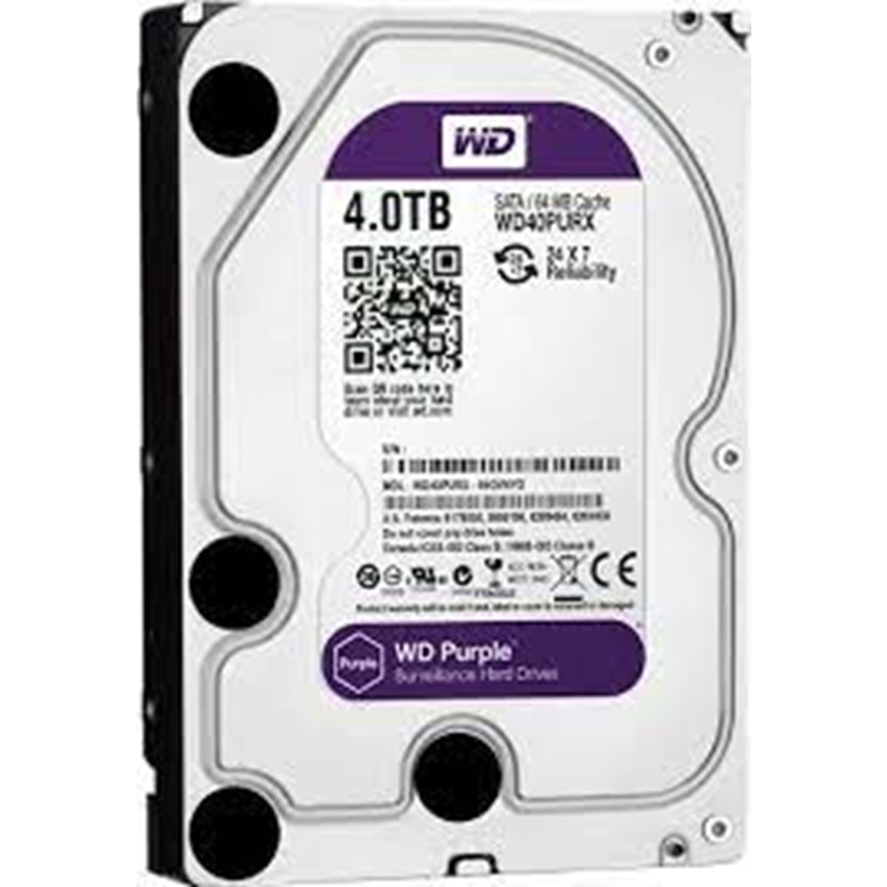 4TB 3.5 SATA 64MB PURPLE WD40PURZ 7/24(3YIL GARANTİ)