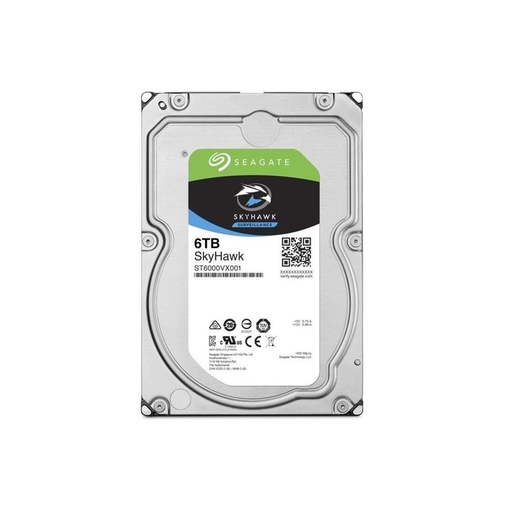6TB SEAGATE SKYHAWK ST6000VX001 3.5 5400RPM SATA 256MB 7/24 GÜVENLİK