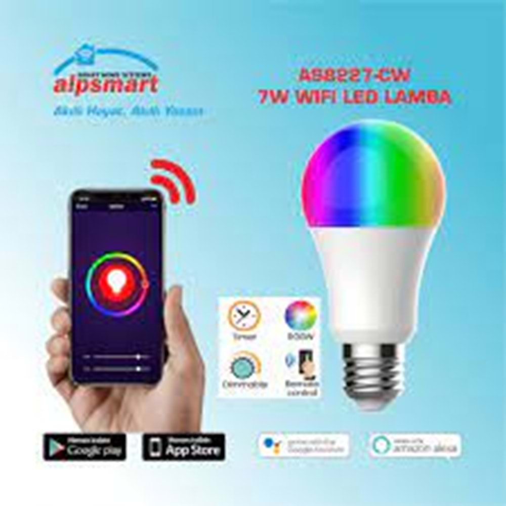 ALPSMART AS8227-CW Wİ-Fİ AKILLI 7 WATT LED AMPUL