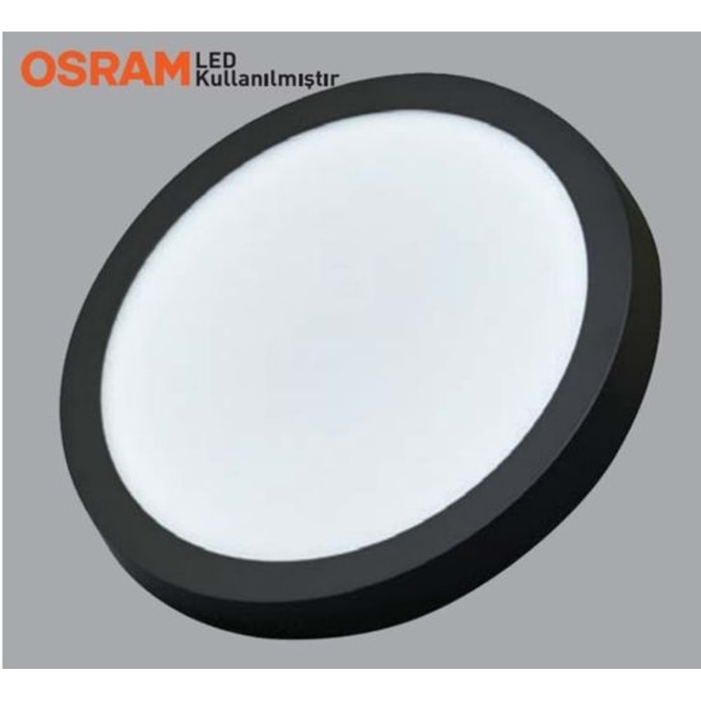 ACK 12W SİYAH 4000K SIVA ÜSTÜ YUVARLAK LED PANEL AP03-01211