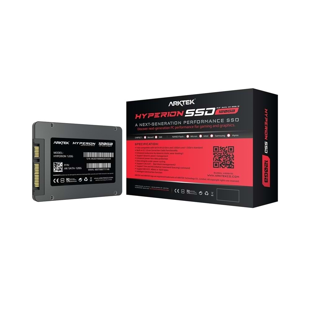 ARKTEK AK-SATA-120G,120GB 514/429,2.5'' SATA3, SSD
