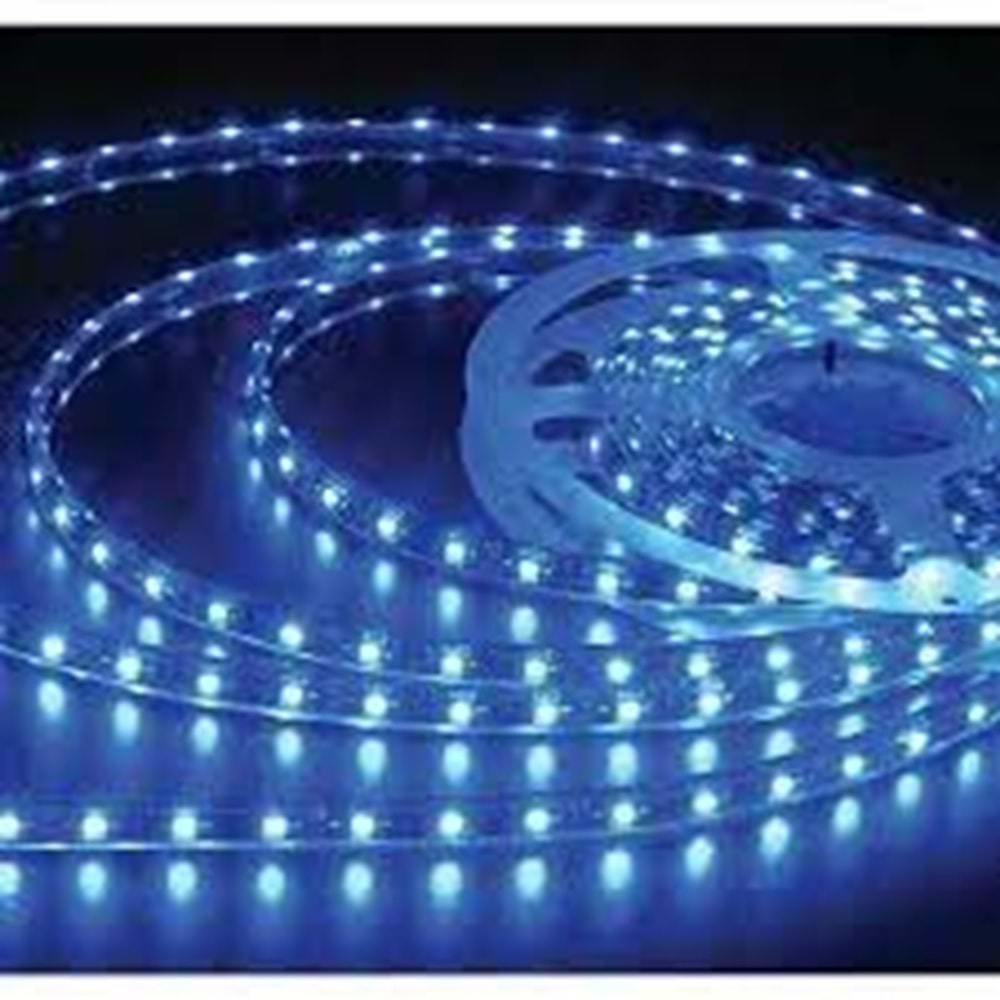 ACK MAVİ 12V ÜÇ ÇİP 60 LEDLİ SİLİKONSUZ ŞERİT LED AS01-00306