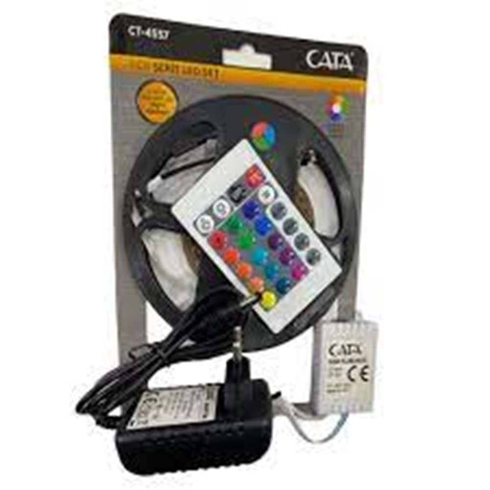 CATA RGB ŞERİT LED SETİ (5 MT RGB LED 3 RENK+TRAFO+RGB KUMANDA ) CT-4557