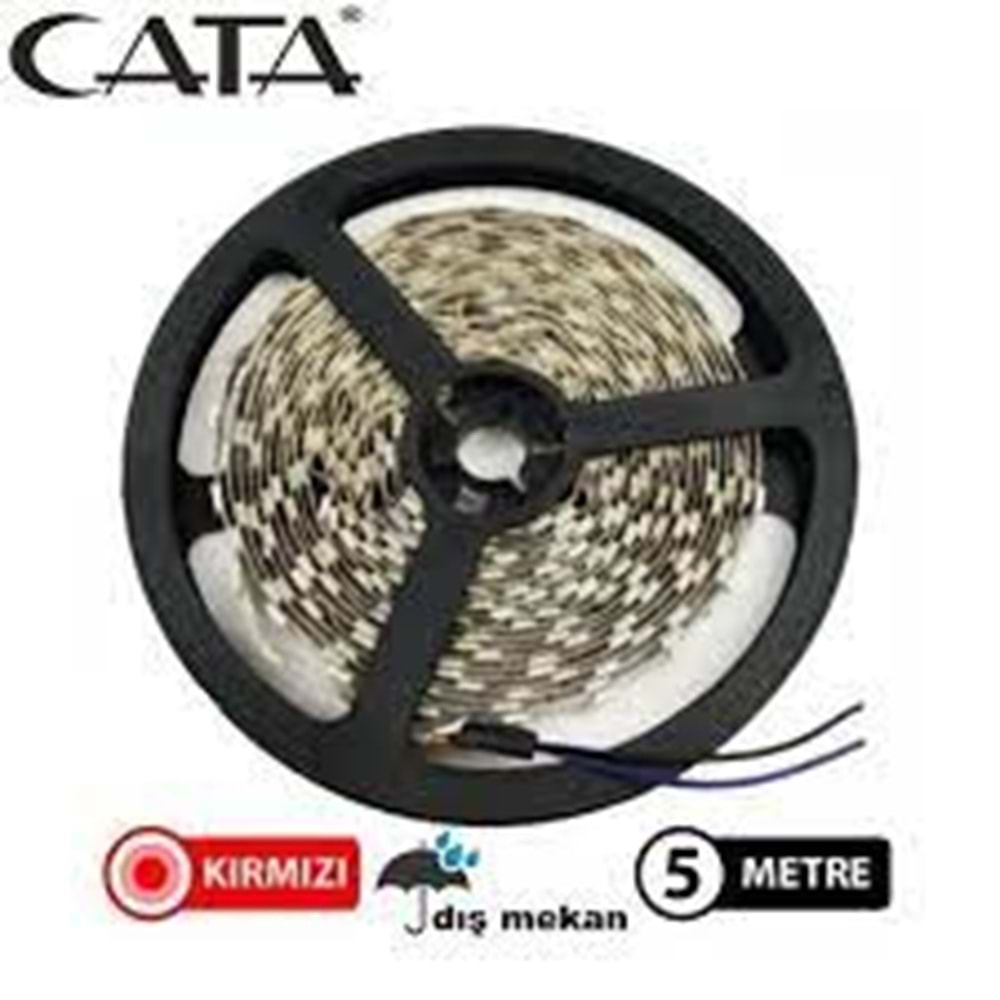 CATA 10 ÇİPLİ ŞERİT LED DIŞ MEKAN KIRMIZI( 5 METRE) CT-4489 (10 ÇİP 3 ÇİP )