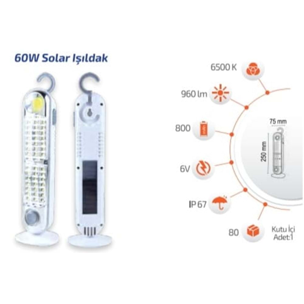 FORLİFE FL-3357 60W SOLAR IŞILDAK 6500K
