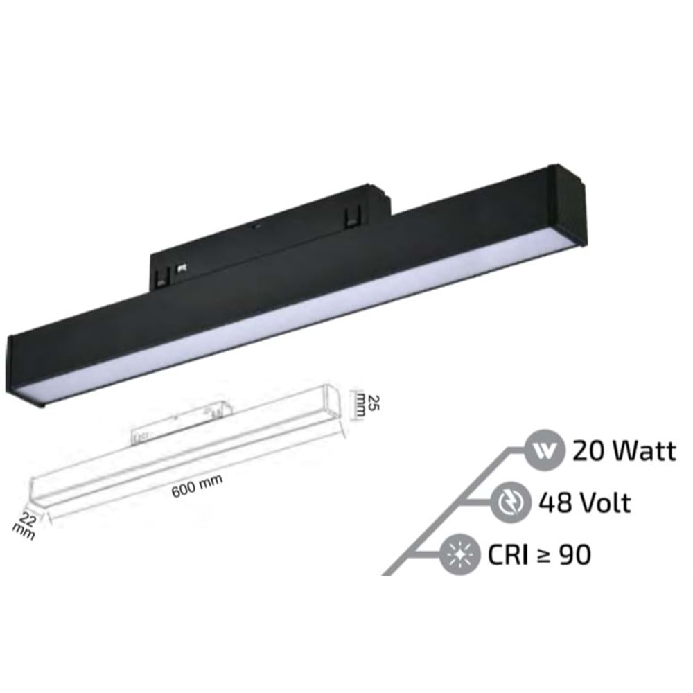 FORLİFE FL-6602 OPAK DİFÜZÖRLÜ MAGNET ARMATÜR 4000K