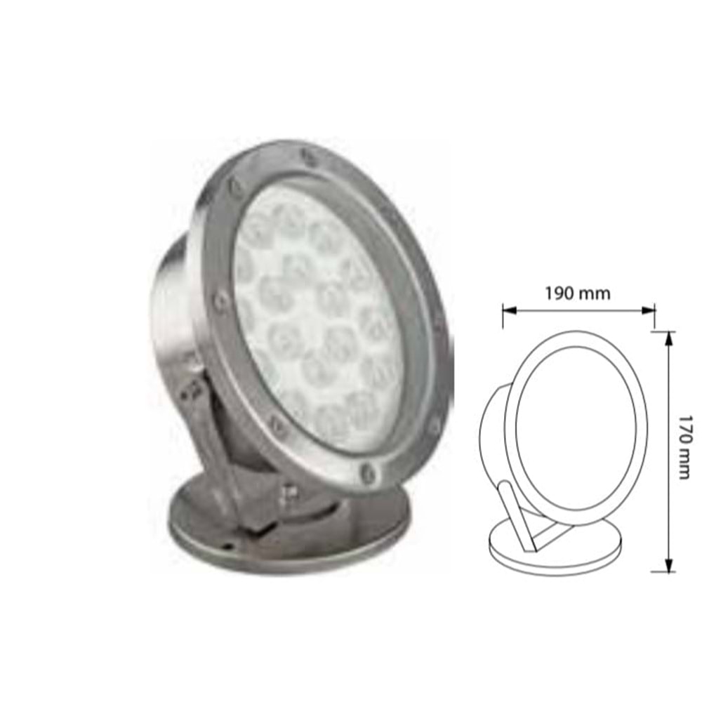 INOLED 5282-03 18W 4000K 2520LM HAVUZ LED ARMATÜRÜ