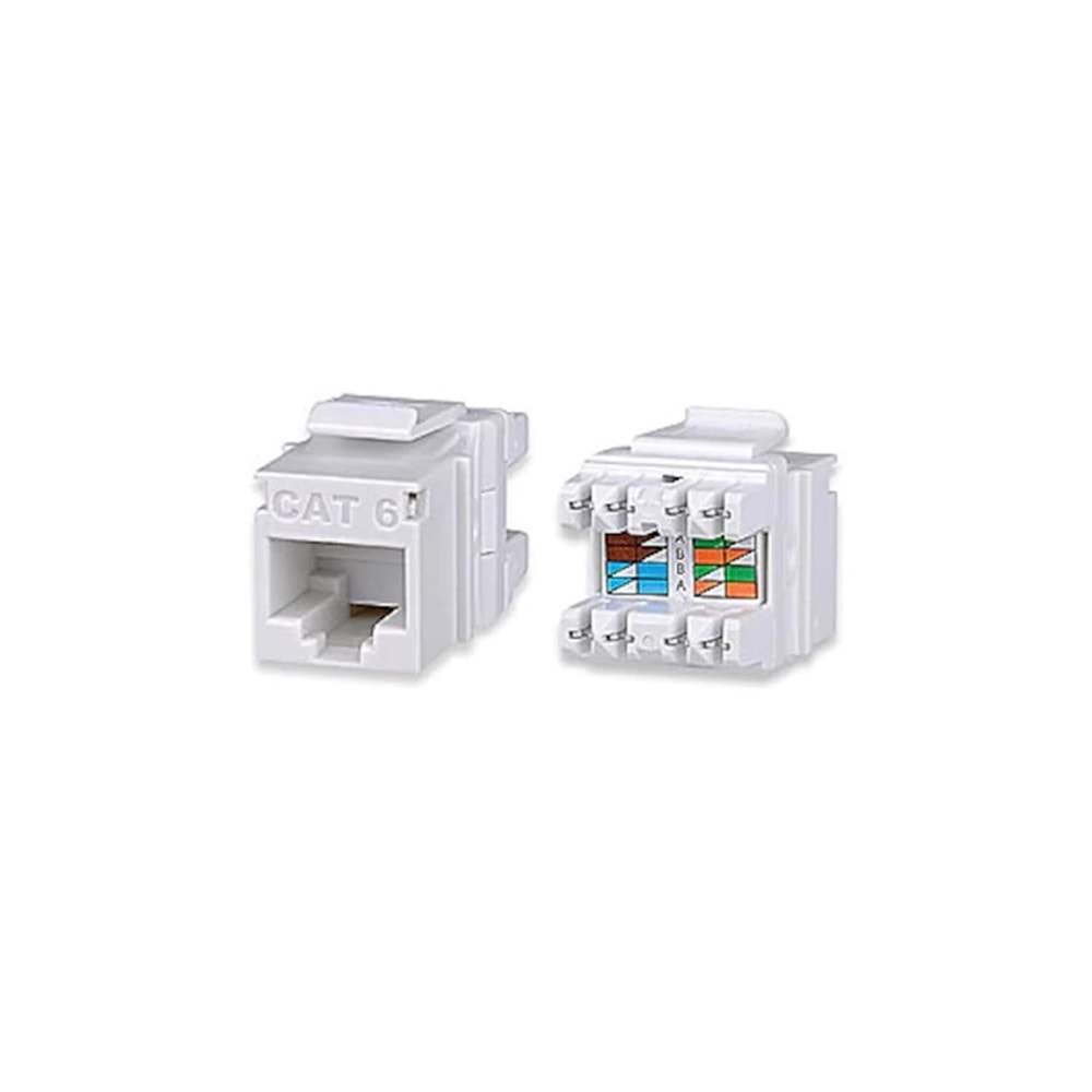 KJ-UC6-18044 CAT6 UTP 180 DEGREE KEYSTONE JACK WHİTE