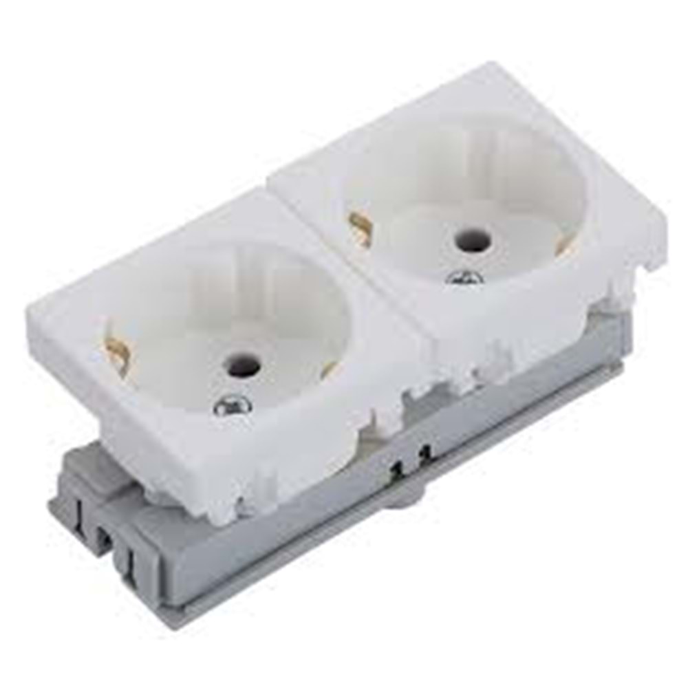 NE-AD 2006-2 45X45MM 2Lİ ŞEBEKE PRİZ(45') BEYAZ