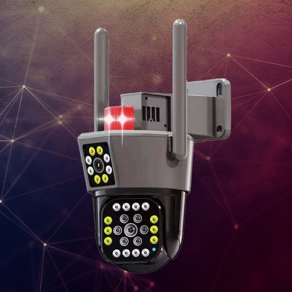 O-KAM-6015 6MP Dual Lens WIFI PTZ Camera SİYAH