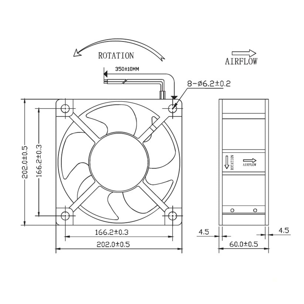 QUICK UF-DA20060B24H BALL BEARİNG 24VDC 200X200X60MM ENDÜSTRİYEL FAN