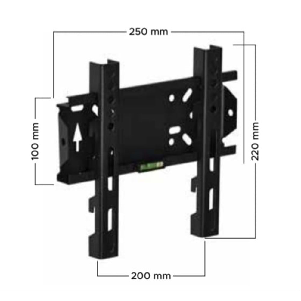 VT 22 S SABİT 19''-32'' LCD/LED TV KİLİTLİ DUVAR ASKI APARATI