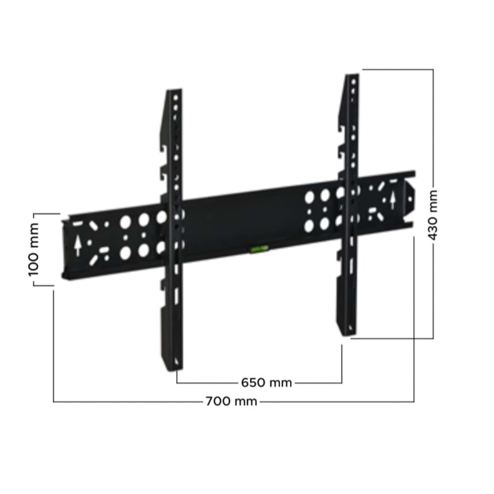 VT 42 S SABİT 42''-65'' LCD/LED TV KİLİTLİ DUVAR ASKI APARATI