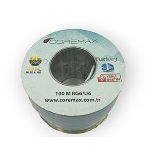 Coremax Rg6/U6 80 Tel 100 mt Trishield Anten/Uydu Kablosu