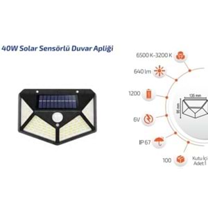 FORLİFE FL-3227 40W SOLAR SENSÖRLÜ DUVAR APLİĞİ
