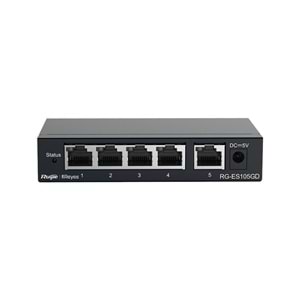 RUIJIE REYEE RG-ES105D 5 PORT 10/100 TAK CALISTIR METAL KASA SWITCH
