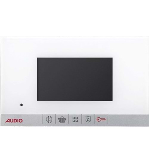 AUDIO DİAFON GÖRÜNTÜLÜ ŞUBE SLIM 4,3 İNÇ BEYAZ (MEKANİK BUTONLU) 001180
