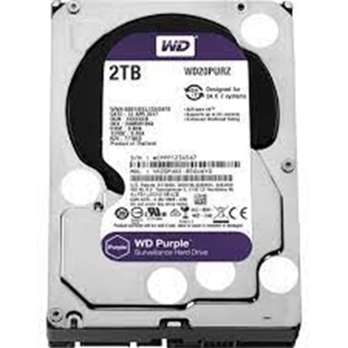 2TB 3.5 WD SATA 64MB PURPLE WD20PURZ 7/24(3YIL GARANTİLİ)