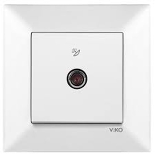 VİKO KARRE BEYAZ UYDU PRİZİ F KONNEKTÖRLÜ SONLU 90967009 ( ÇERÇEVESİZ )