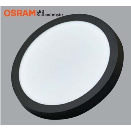 ACK 12W SİYAH 4000K SIVA ÜSTÜ YUVARLAK LED PANEL AP03-01211