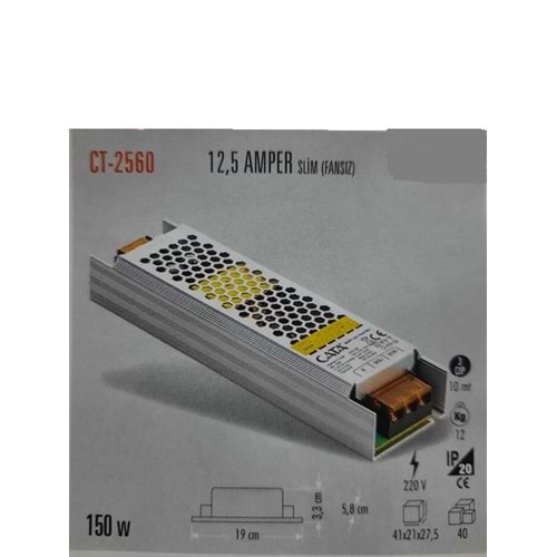 CATA 12,5 AMPER ŞERİT LED TRAFOSU 150W CT-2560