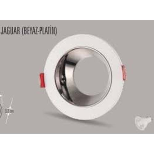 CATA JAGUAR BEYAZ - PLATİN DEKORATİF SPOT CT-5046