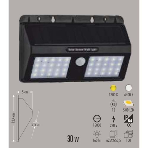 CATA 30W 6400K SOLAR APLİK CT-7331
