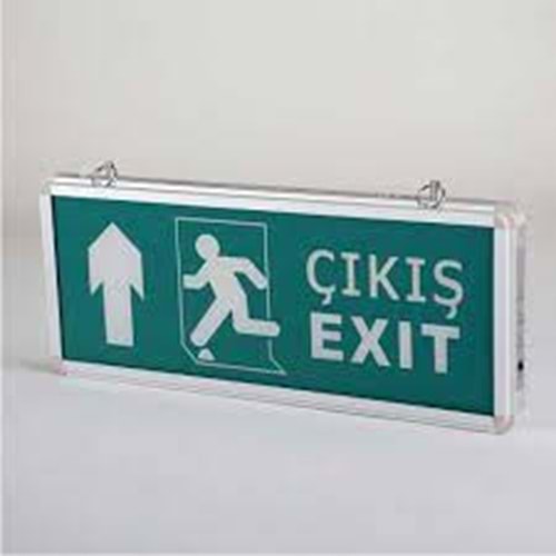 CATA 3W LEDLİ EXIT ÇIKIŞ-YUKARI ACİL ÇIKIŞ ARMATÜRLERİ ÇİFT YÖNLÜ 3 SAAT ŞARJLI CT-9174