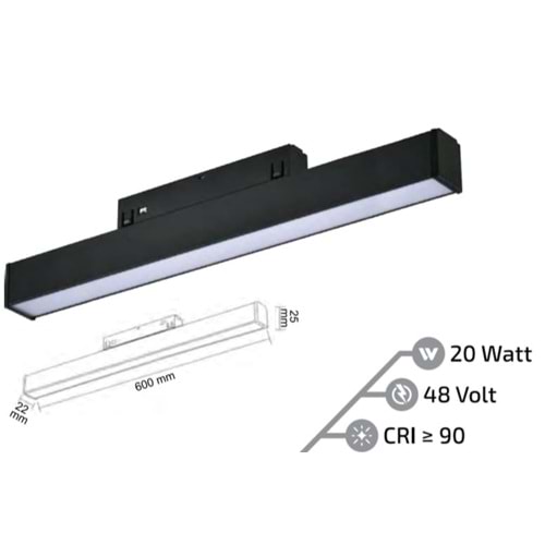 FORLİFE FL-6602 OPAK DİFÜZÖRLÜ MAGNET ARMATÜR 4000K