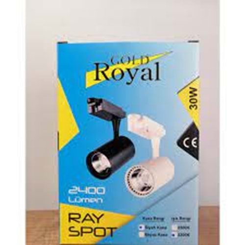 GOLD ROYAL 30W 2400 LUMEN RAY SPOT SİYAH KASA BEYAZ IŞIK