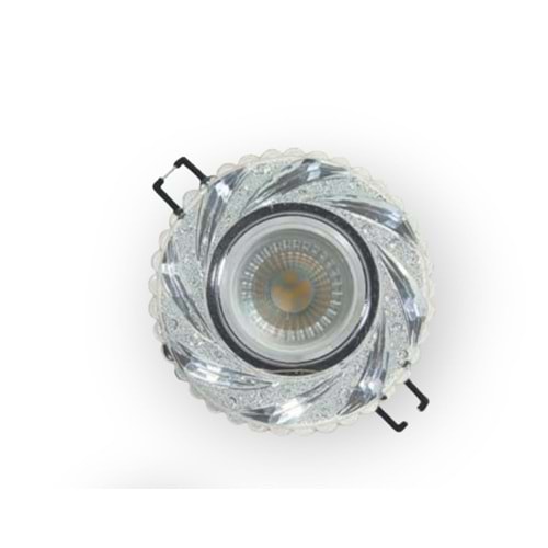 HELIOS HS 1855 4000K KROM-ŞEFFAF LEDLİ CAM SPOT KASA