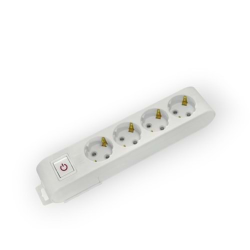 HOROZ 210-000-402 BEYAZ ANAHTARLI KLEMENSLİ 16A DECO 4LÜ TOPRAKLI GRUP PRİZ