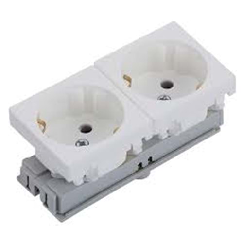 NE-AD 2006-2 45X45MM 2Lİ ŞEBEKE PRİZ(45') BEYAZ