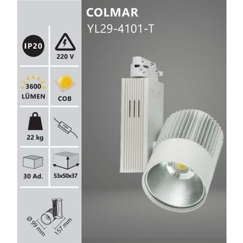 NOAS COLMAR YL29-4101-T 40W LED RAY ARMATÜR 6500K