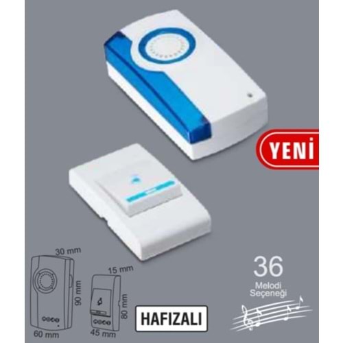 NOAS YL03-2511 BELLA KAPI ZİLİ HAFIZALI 36 MELODİ SEÇENEĞİ