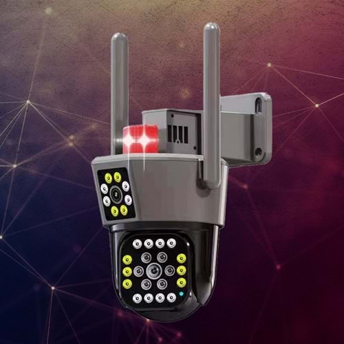 O-KAM-6015 6MP Dual Lens WIFI PTZ Camera SİYAH
