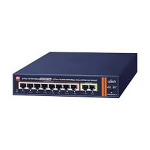 UPTECH SW108FGP-A 8PORT 10/100M POE*2PORT 10/100/1000M AL SMART ETHERNET SWİTCH