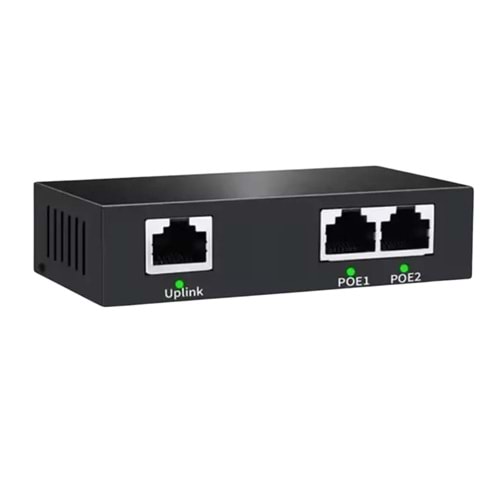 URANIUM POE-RP12 1 PORT POE GİRİŞ BESLEME+ 2 PORT POE ÇIKIŞ 10/100 METAL KASA POE REPEATER(REALTEK C