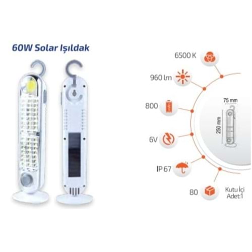 FORLİFE FL-3357 60W SOLAR IŞILDAK 6500K