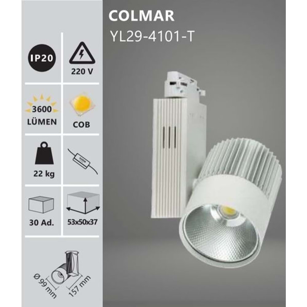 NOAS COLMAR YL29-4101-T 40W LED RAY ARMATÜR 6500K