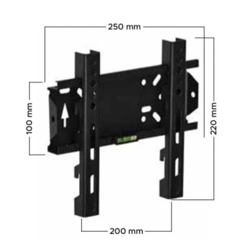 VT 22 S SABİT 19''-32'' LCD/LED TV KİLİTLİ DUVAR ASKI APARATI